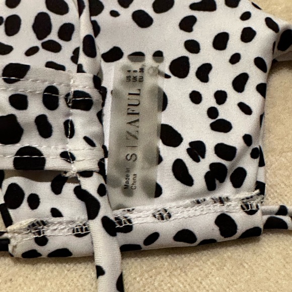 NWT Zaful Dalmatian Polka Dot Strappy Bikini Small - Picture 3 of 4